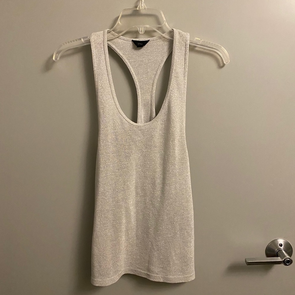 TopShop Shimmery Silver Top